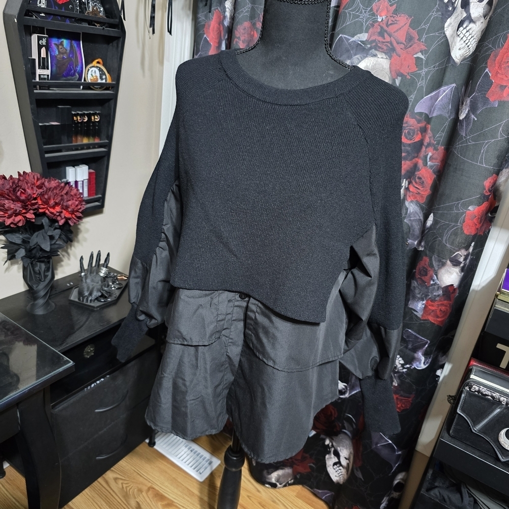 Black Layered Sweater Dress